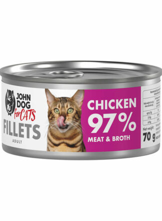 Monoprotein Nassfutter für Katzen Huhn Filets John Dog for Cats