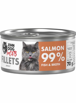 Monoprotein Nassfutter für Katzen Lachs Filets John Dog for Cats