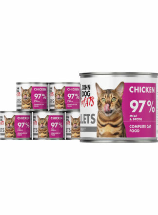 Monoprotein Nassfutter für Katzen Huhn Filets 6x140g John Dog for Cats