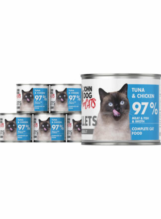 Nassfutter für Katzen Thunfisch und Huhn Filets 6x140g John Dog for Cats