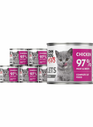 Monoprotein Nassfutter für Kätzchen Huhn Filets 6x140g John Dog for Cats