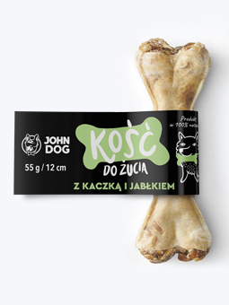 Hundekauknochen mit Ente und Apfel 12 cm, Marke John Dog
