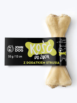 Straußen-Kauknochen für Hunde 12 cm, Marke John Dog
