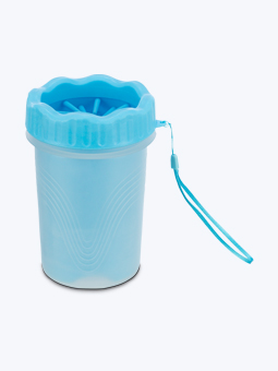 Hundepfotenreiniger, Silikonbecher, mit Schnur, in blau, Marke Trixie.