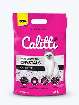 Katzenstreu, Kristall, 8 l, Marke Calitti.