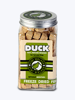 Hundeleckerlis, mit Ente, Marke Kiwi Walker.