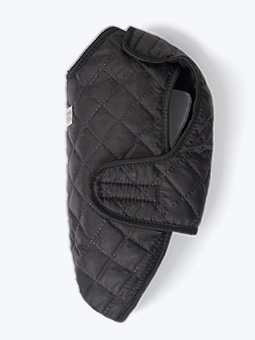 Schwarze, gesteppte Hundejacke, Seitenansicht, Marke John Dog.