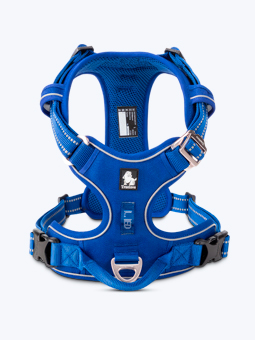 Hundegeschirr, in Marineblau, Vorderansicht. Premium, Marke TruLove.
