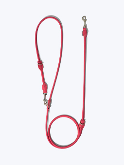 15 Rosa verschlungene Hundeleine aus Leder, Ansicht der gelegten Leine, Foto von oben, John Dog, Angebot