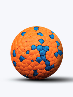 Hundeball, orange und blau, Packungsansicht, Pet Nova.