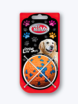 Hundeball, orange und blau, Pet Nova.