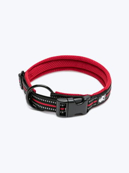 Hundehalsband, Farbe rot und schwarz, Schnallenansicht, Marke Truelove