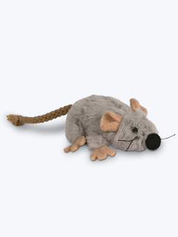 Plüsch-Katzenmaus, grau, mit Katzenminze, 7 cm, Trixie.