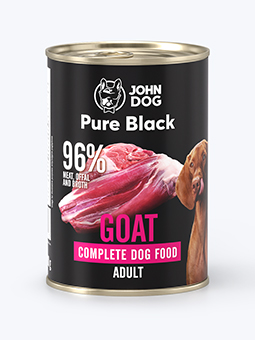 Pure Black Goat Nassfutter für Hunde, 400 g, John Dog.