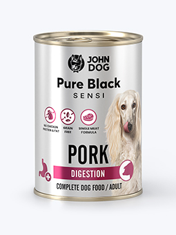 Pure Black Sensi Pork Digestion Nassfutter für Hunde, John Dog.