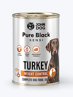 Pure Black Sensi Turkey Weight Control Nassfutter für Hunde, John Dog.