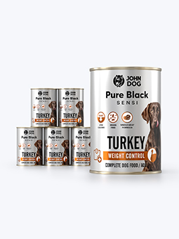 Pure Black Sensi Weight Control Nassfutter-Set für Hunde, 6 x 400 g, John Dog.