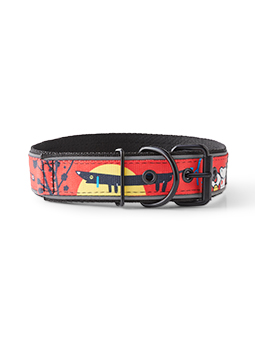 TOKYO-gemustertes schwüles Hundehalsband mit Reflektor, Marke John Dog.