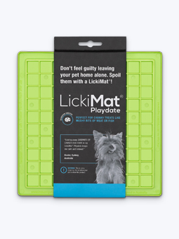 Leckmatte für Hunde, lickimat playdate, grün, quadratisch.