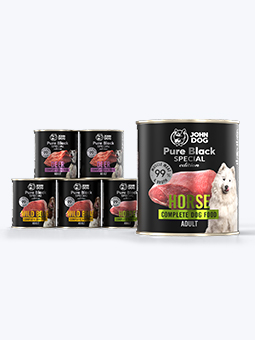 Hundenassfutter, 6x800g Set, Geschmacksmischung, Pure Black Special Edition Serie, Marke John Dog.