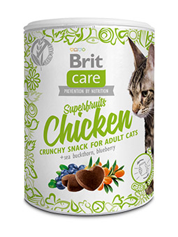 Brit Care Superfruits Huhn, Huhn, Sanddorn und Heidelbeeren Katzenleckerli.