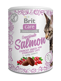 Brit Care Superfruits Lachs, Lachs, Hagebutte und Cranberry Katzenleckerlis.