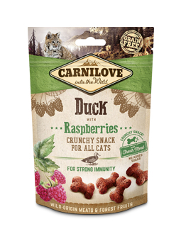 Carnilove knuspriges Hundeleckerli Ente mit Himbeeren.