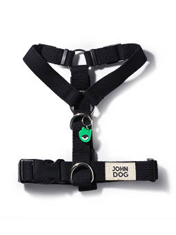 Schutzgeschirr aus der hey hau hello Kollektion, Marke John Dog, Farbe schwarz.