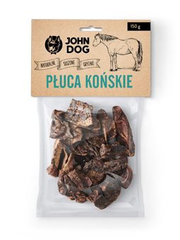 Natürliches Trockenfutter - Pferdelunge für Hunde, Marke John Dog.
