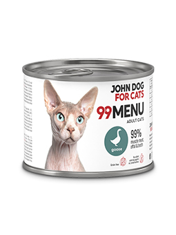Nassfutter für Katzen Gans 200g 99 MENU John Dog for Cats