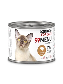 Nassfutter für Katzen Perlhuhn 200g 99 MENU John Dog for Cats