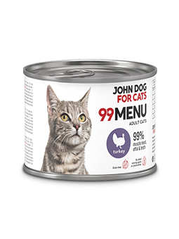 Nassfutter für Katzen Pute 200g 99 MENU John Dog for Cats