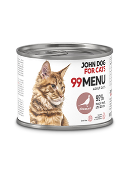 Nassfutter für Katzen Fasan 200g 99 MENU John Dog for Cats