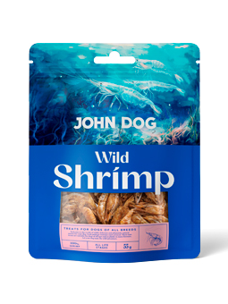 Wilde Hundeleckerlis, Marke John Dog, Shrimp Shrimp.