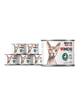 Nassfutter für Katzen Gans 6x200g 99 MENU John Dog for Cats