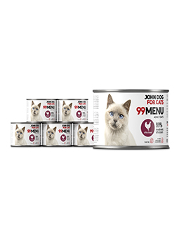 Monoprotein Nassfutter für Katzen Huhn 6x200g 99 MENU John Dog for Cats