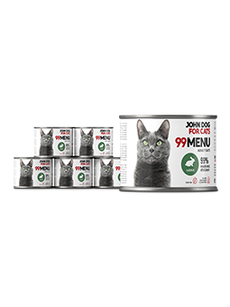 Nassfutter für Katzen Kaninchen 6x200g 99 MENU John Dog for Cats