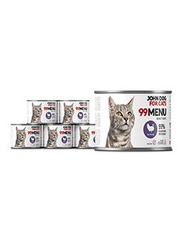 Nassfutter für Katzen Pute 6x200g 99 MENU John Dog for Cats
