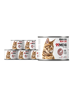 Nassfutter für Katzen Fasan 6x200g 99 MENU John Dog for Cats