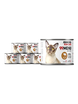Nassfutter für Katzen Perlhuhn 6x200g 99 MENU John Dog for Cats