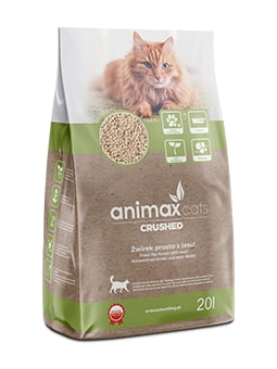 Animax Cats Katzenstreu Holzkrümel klumpend unparfümiert, 20 Liter/10 kg.