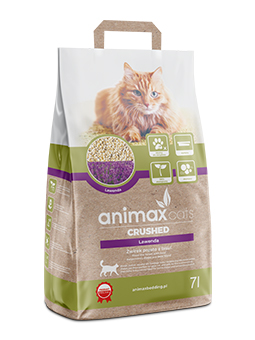 Animax Cats Katzenstreu lavendel, Holzkrümel klumpend, 7 Liter/3,5 kg.