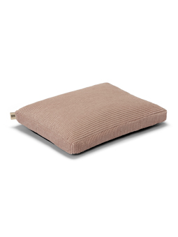 Das rechteckige rosa Hundebett Modell WAVY, von der Seite gesehen. Das Bett hat eine weiche, kuschelige Oberfläche, sieht robust aus und bietet deinem Hund Komfort.