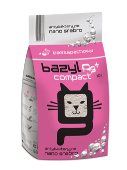 Basilikum Katzenstreu, Ag+ compact unparfümiert, 10 Liter.