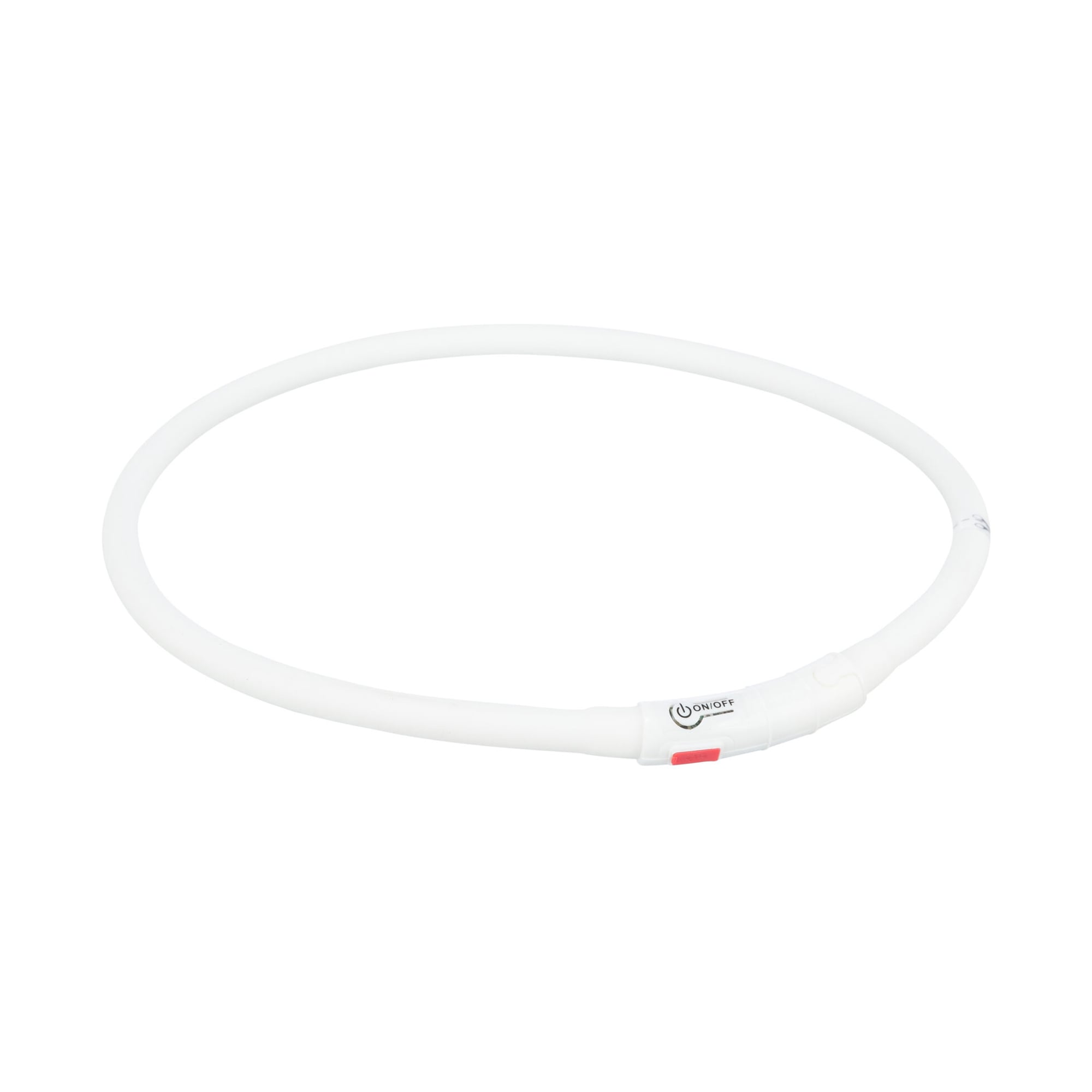 Ein mehrfarbig blinkendes LED-Halsband für deinen Hund, das in verschiedenen Farben leuchtet und für gute Sichtbarkeit im Dunkeln sorgt. Das flexible Design macht das Halsband angenehm zu tragen und das Aufladen erfolgt über ein USB-Kabel.