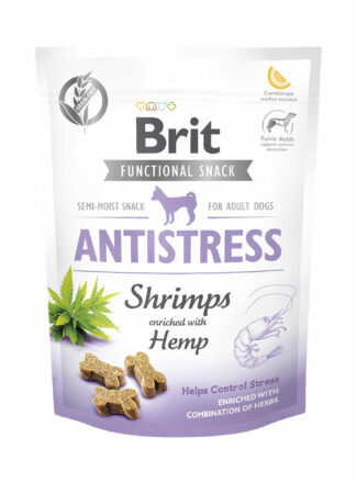 Britischer Markensnack für Hunde, der hilft, Stress abzubauen. Enthält Shrimps, angereichert mit Hanf und einer einzigartigen Kräuterkombination zur Unterstützung der Stresskontrolle bei Hunden.