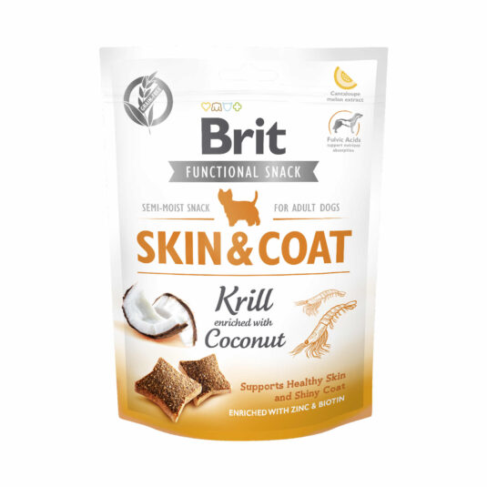 Ein Leckerbissen zur Unterstützung einer gesunden Haut und eines glänzenden Fells für erwachsene Hunde. Enthält Krill, angereichert mit Kokosnuss, sowie Zink und Biotin. Ideal für Hunde, die zusätzliche Unterstützung für ihre Haut und ihr Fell benötigen.