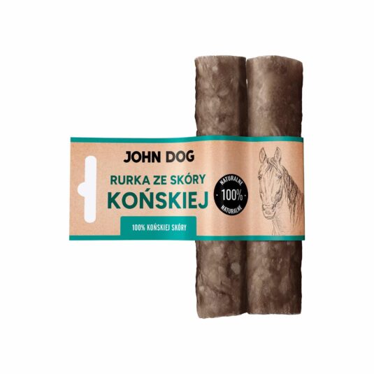 Zwei Kaurohre für deinen Hund, aus Pferdeleder, Länge 15 cm. Produkt ohne Konservierungsstoffe.