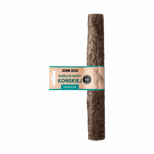 Natürliches Kaurohr für Hunde, 25 cm, aus Pferdeleder. Ein gesunder Snack von John Dog.