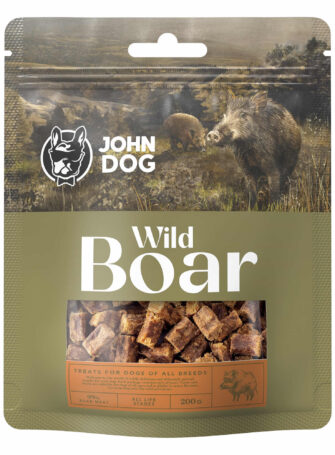John Dog Wild Trainingsleckerlis. 99% Wildschweinfleisch. 200g Packung.
